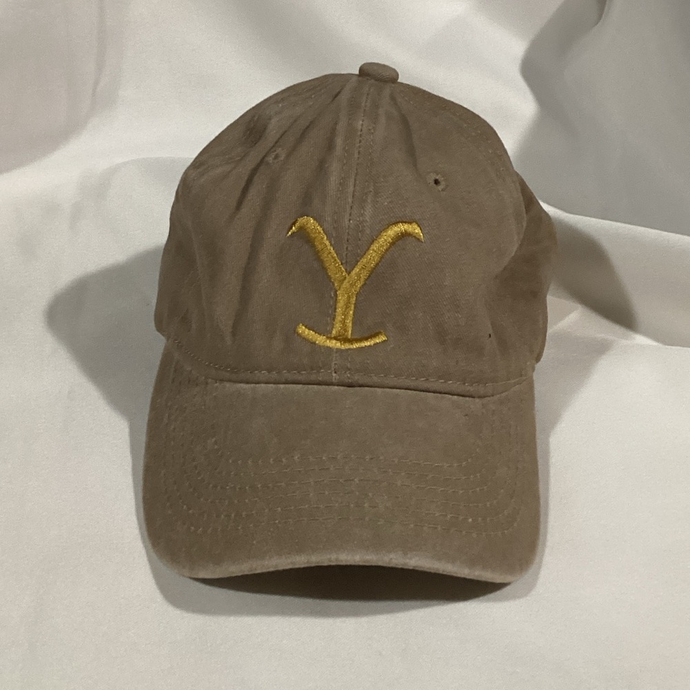 Brown Cap with Yellow Embroidery
